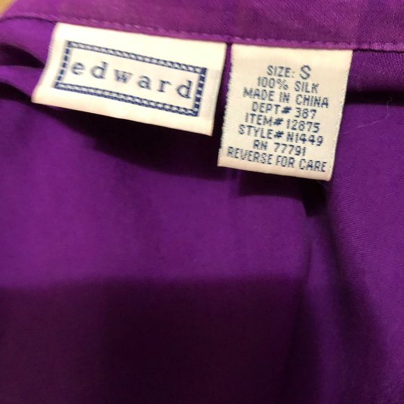 100% Silk Button Down Sleeveless Edward Top - Picture 4 of 7